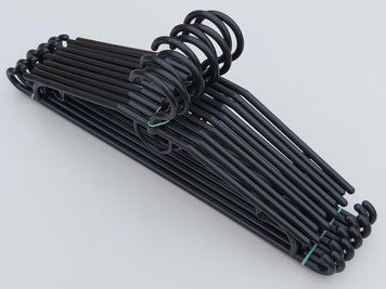 Довжина 41 см. Плічка вішалки пластмасові V-D42 чорного кольору, в упаковці 10 штук V-D42 черный фото