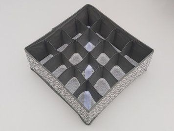 Органайзер 32&times;32&times;12 см на 16 отделений для хранения нижнего белья и мелких предметов одежды. Цвет серый. ST08 16 отделений фото